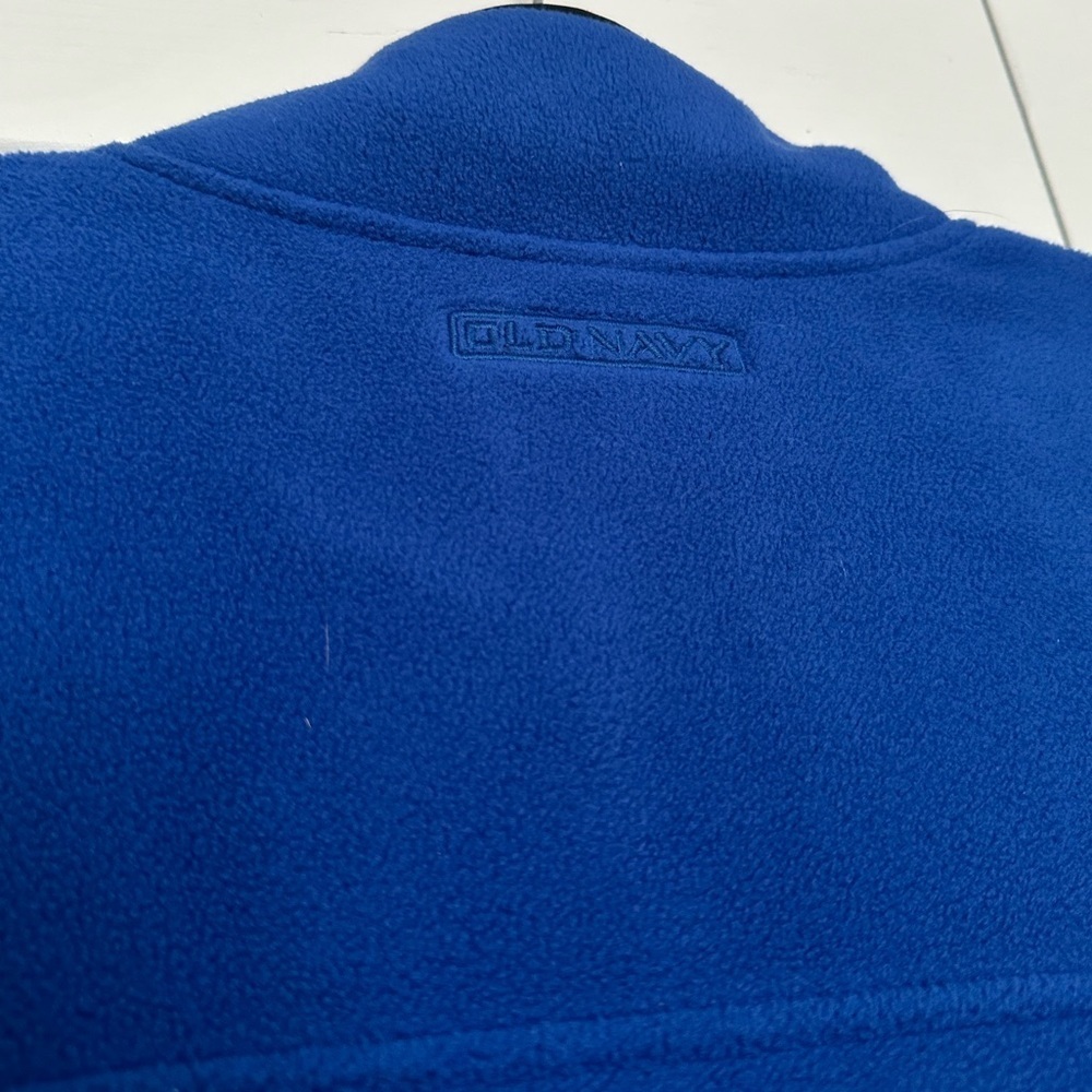 Old Navy Men’s Vintage Inspired Royal Blue Fleece Pullover - 1/4 Zip - Size M - Picture 5 of 5